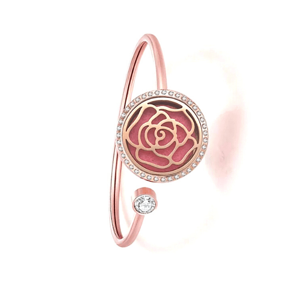 Cupimatch Bracciale Aromaterapia Regolabile In Acciaio Inox Con Ciondolo E 8 Cuscinetti Di Ricambio - Gioiello Con Cristalli, Per Oli Essenziali, Regalo Donna - 3