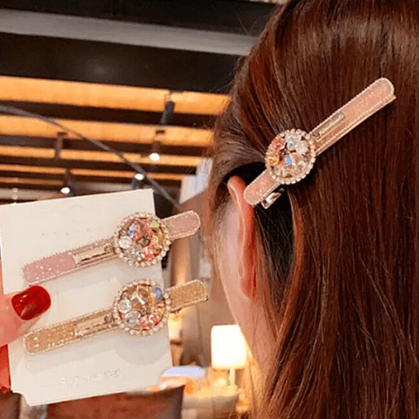 Dazzling Vibrant Round Rhinestone Hair Clips - Ella Moore