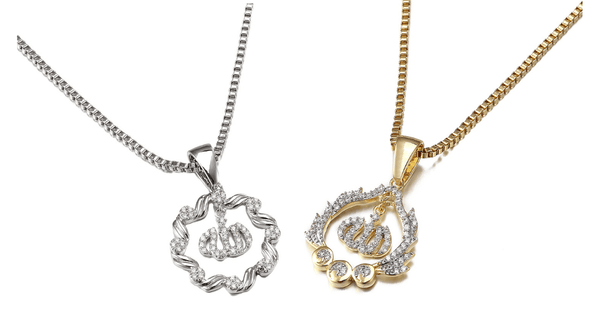 Silver and Gold Radiant CZ Allah Necklaces - Ella Moore