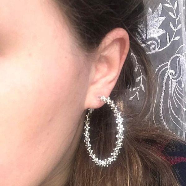 Textured Hoop Clip On Earrings
