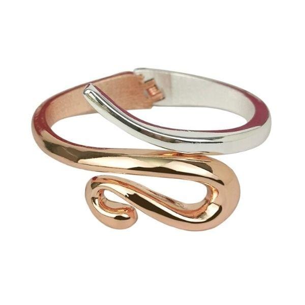 Snake Shape Swirl Cuff Silver Gold Bangle Bracelets - Ella Moore