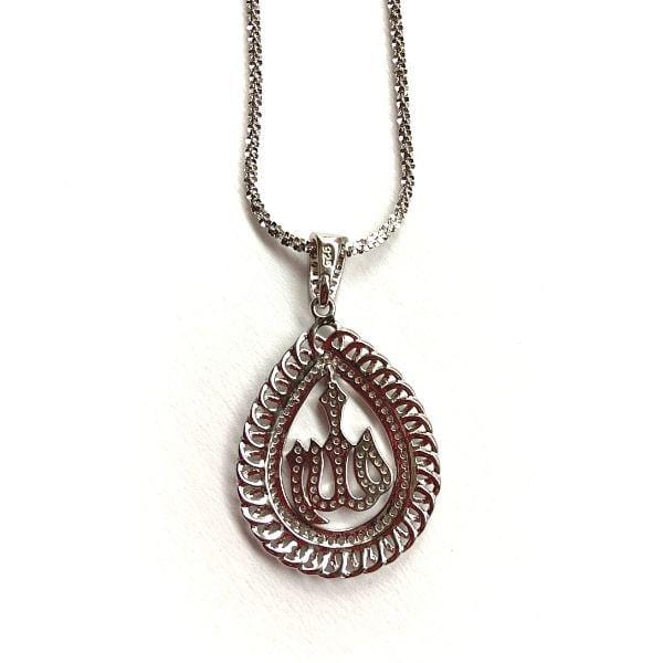 Sophisticated CZ Sterling Silver Allah Necklace - Ella Moore