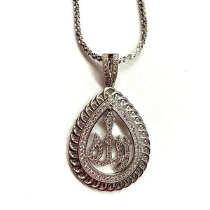 Sophisticated CZ Sterling Silver Allah Necklace - Ella Moore
