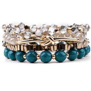 Turquoise & Crystal Bead Bracelets - Ella Moore