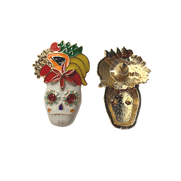 Vibrant Enamel Colorful Skull Earrings - Ella Moore 