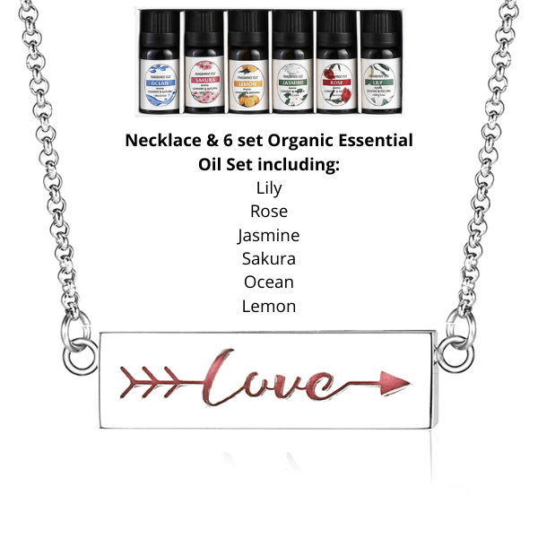 Express Yourself Word Aromatherapy Essential Oils Diffuser Necklace set