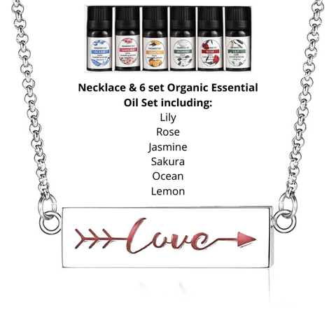 Express Yourself Word Aromatherapy Essential Oils Diffuser Necklace set