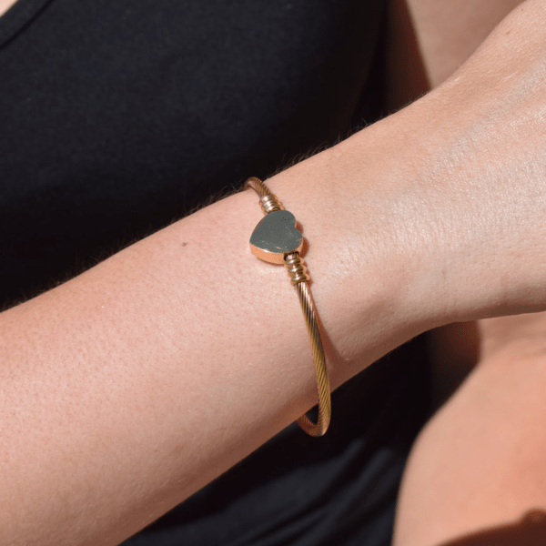 Refined Simplicity Three Piece Gold Heart Bracelet