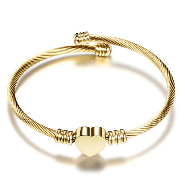 Refined Simplicity Three Piece Gold Heart Bracelet