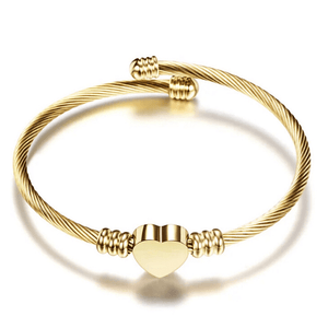 Refined Simplicity Three Piece Gold Heart Bracelet